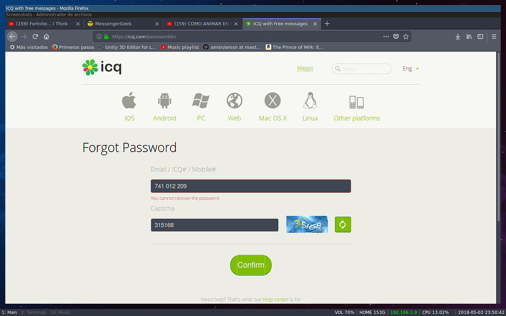recover icq account