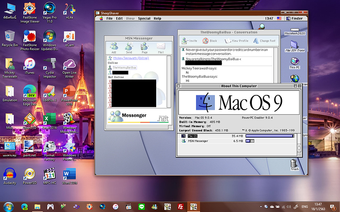 MSN Messenger 2.0 on Mac OS 9.0.4