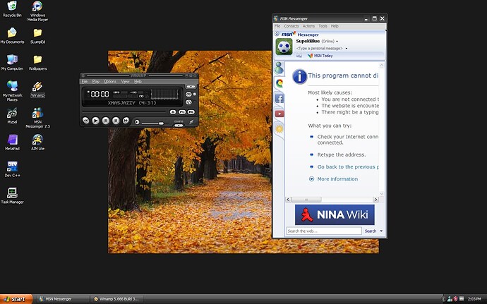 My WinXP desktop as of november