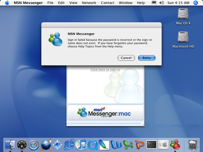 msn messenger for mac not working