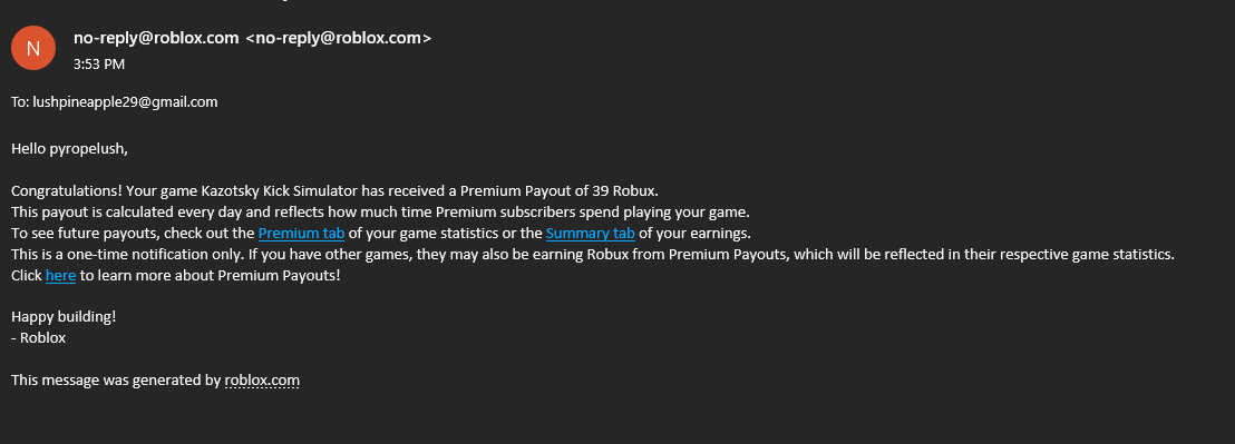 My premium hasn't come in yet. Should I be worried? : r/RobloxHelp
