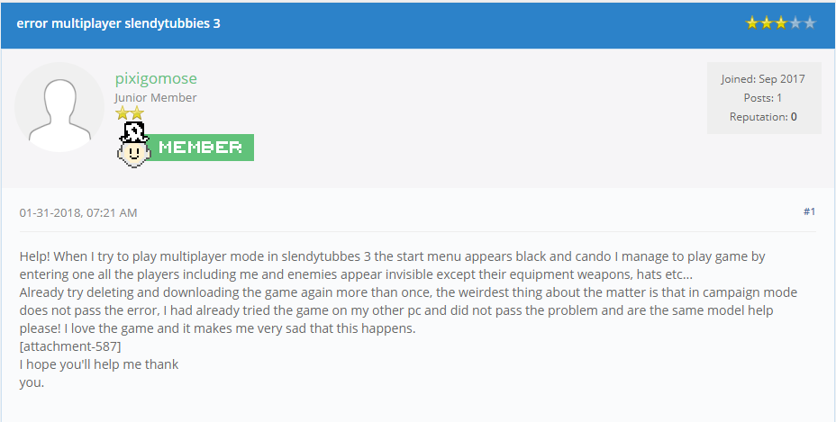 Problem with slendytubbies multiplayer - Gaming - MessengerGeek